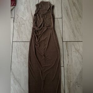 SHEIN Elegant Brown Maxi Dress